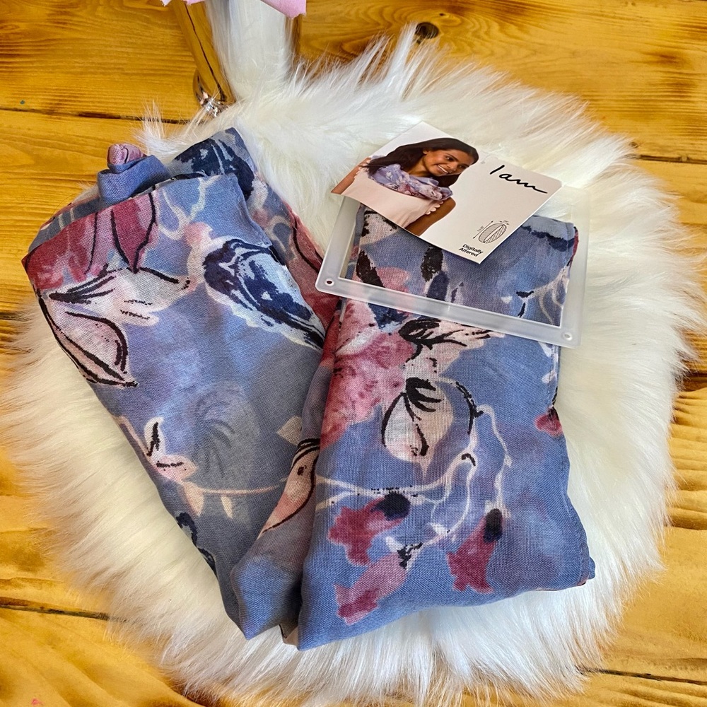 I Am Jewelry Flower Print Scarf